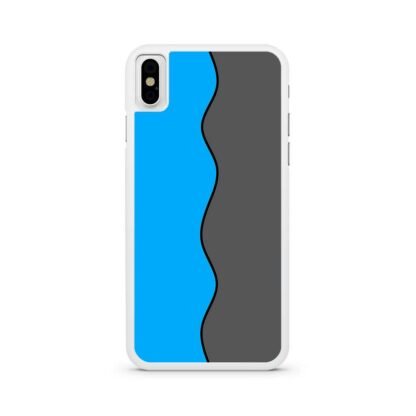 Blue Grey Wave Split iPhone X / XR / XS / XS Max Case - Image 2
