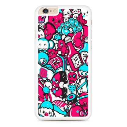 Blue Pink Doodle iPhone 6 / 6S / 6 Plus / 6S Plus Case - Image 2
