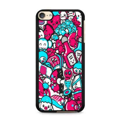 Blue Pink Doodle iPod Touch 6 / 7 Case