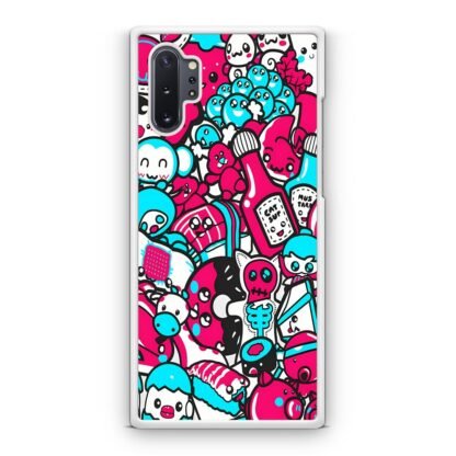Blue Pink Doodle Samsung Galaxy Note 10 / Note 10 Plus Case - Image 2
