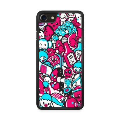 Blue Pink Doodle iPhone 7 / 8 / SE 2020 / SE 2022 Case