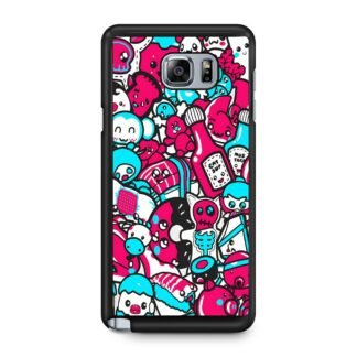 Blue Pink Doodle Samsung Galaxy Note 5 Case