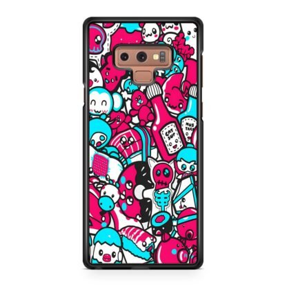 Blue Pink Doodle Samsung Galaxy Note 9 Case