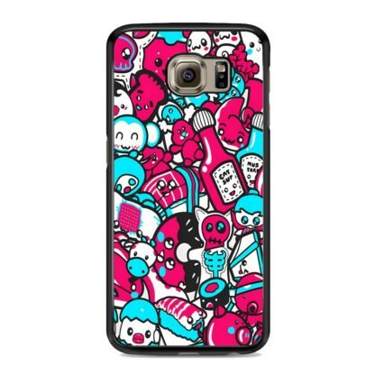 Blue Pink Doodle Samsung Galaxy S6 / S6 Edge / S6 Edge Plus Case