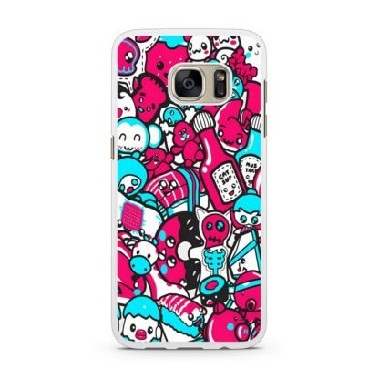 Blue Pink Doodle Samsung Galaxy S7 / S7 Edge Case - Image 2