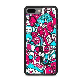 Blue Pink Doodle iPhone 7 Plus / 8 Plus Case