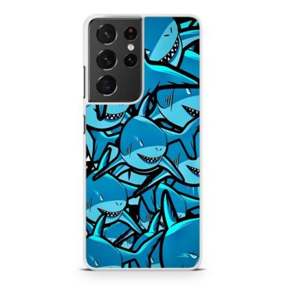 Blue Shark Collage Samsung Galaxy S21 / S21 Plus / S21 Ultra / S21 FE Case - Image 2