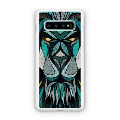 Blue Tribal Lion Samsung Galaxy S10 / S10e / S10 Plus / S10 5G Case - Image 2