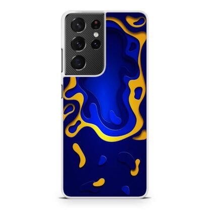 Blue Yellow Liquid Samsung Galaxy S21 / S21 Plus / S21 Ultra / S21 FE Case - Image 2