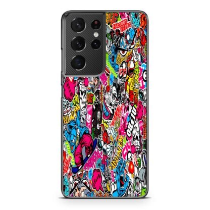Boom Sticker Doodle Samsung Galaxy S21 / S21 Plus / S21 Ultra / S21 FE Case