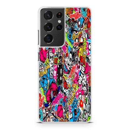 Boom Sticker Doodle Samsung Galaxy S21 / S21 Plus / S21 Ultra / S21 FE Case - Image 2