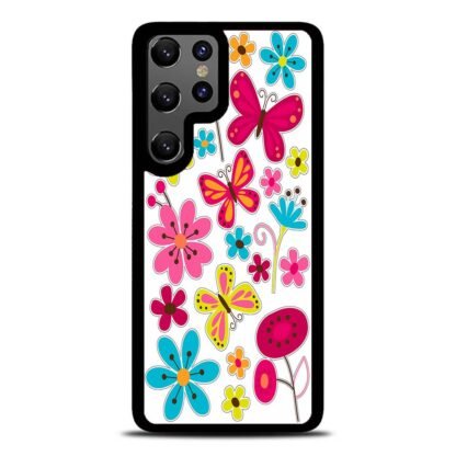 Butterfly Pink Flower Samsung Galaxy S25 / S25 Plus / S25 Ultra Case