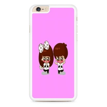Cartoon Pink Couple iPhone 6 / 6S / 6 Plus / 6S Plus Case - Image 2