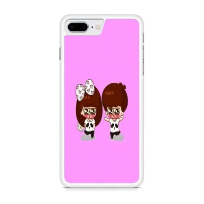 Cartoon Pink Couple iPhone 7 Plus / 8 Plus Case - Image 2