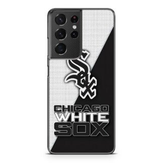 Chicago White Sox Black White Carbon Logo Samsung Galaxy S21 / S21 Plus / S21 Ultra / S21 FE Case