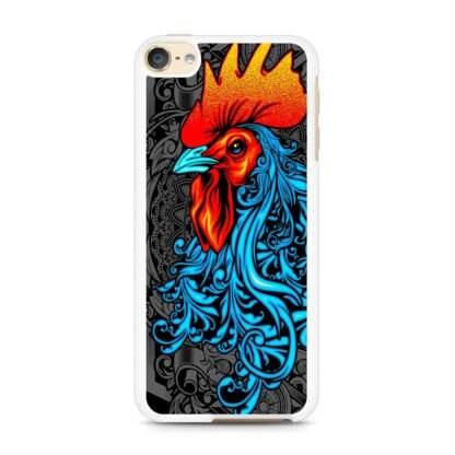 Chicken Rooster Red Blue Art iPod Touch 6 / 7 Case - Image 2