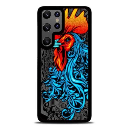 Chicken Rooster Red Blue Art Samsung Galaxy S24 / S24 Plus / S24 Ultra / S24 FE Case
