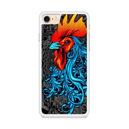 Chicken Rooster Red Blue Art iPhone 7 / 8 / SE 2020 / SE 2022 Case - Image 2