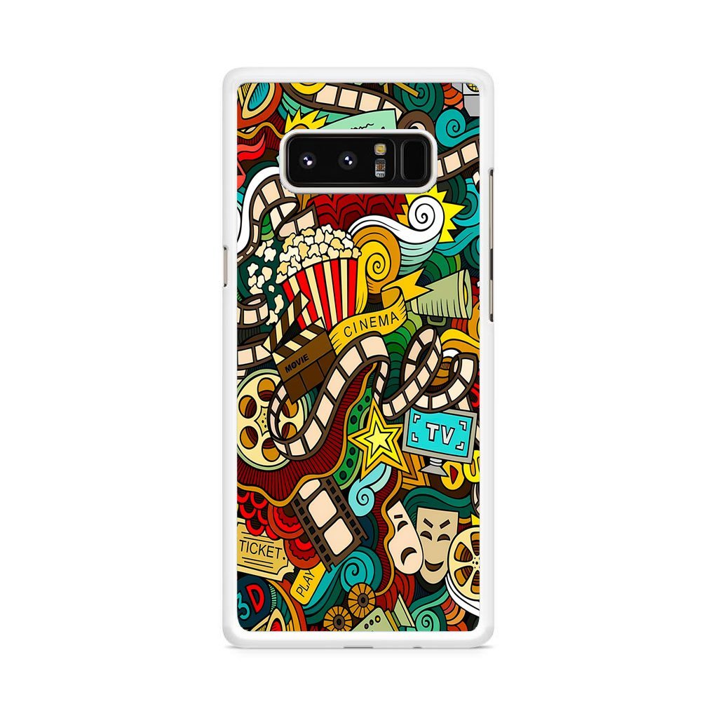 Cinema Movie TV Doodle Samsung Galaxy Note 8 Case - Image 2
