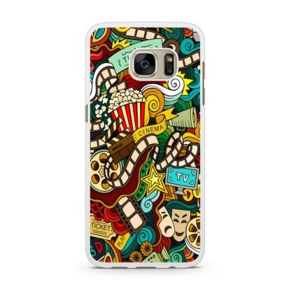 Cinema Movie TV Doodle Samsung Galaxy S7 / S7 Edge Case - Image 2