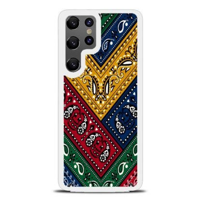Colorful Abstract Bandana Textile Samsung Galaxy S25 / S25 Plus / S25 Ultra Case - Image 2