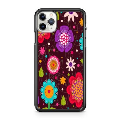 Colorful Flowers Brown iPhone 12 / 12 Pro / 12 Pro Max / 12 Mini Case