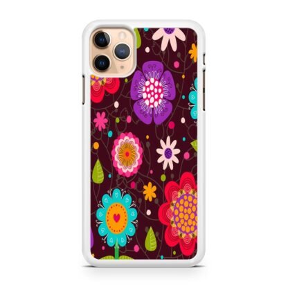 Colorful Flowers Brown iPhone 13 / 13 Pro / 13 Pro Max / 13 Mini Case - Image 2