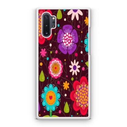 Colorful Flowers Brown Samsung Galaxy Note 10 / Note 10 Plus Case - Image 2