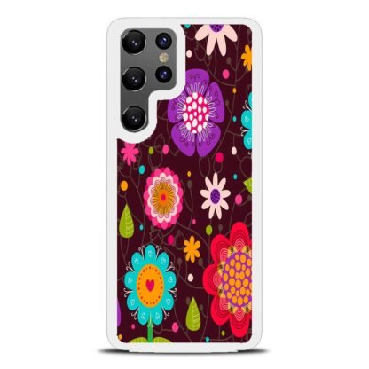 Colorful Flowers Brown Samsung Galaxy S25 / S25 Plus / S25 Ultra Case - Image 2