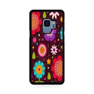 Colorful Flowers Brown Samsung Galaxy S9 / S9 Plus Case