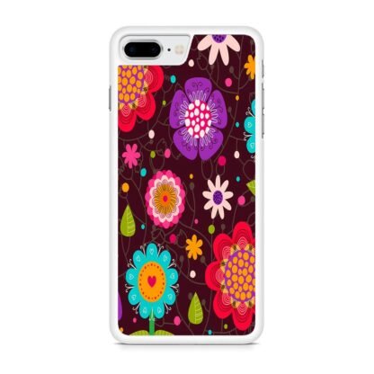 Colorful Flowers Brown iPhone 7 Plus / 8 Plus Case - Image 2