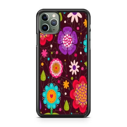 Colorful Flowers Brown iPhone 15 / 15 Plus / 15 Pro / 15 Pro Max Case