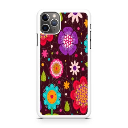 Colorful Flowers Brown iPhone 15 / 15 Plus / 15 Pro / 15 Pro Max Case - Image 2