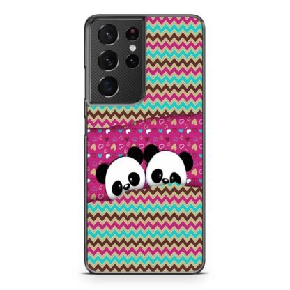 Cute Twin Panda Pink Samsung Galaxy S21 / S21 Plus / S21 Ultra / S21 FE Case