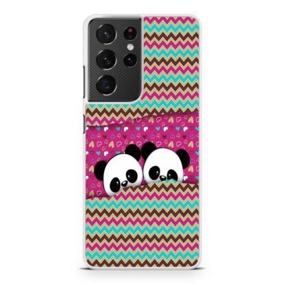 Cute Twin Panda Pink Samsung Galaxy S21 / S21 Plus / S21 Ultra / S21 FE Case - Image 2