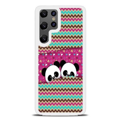 Cute Twin Panda Pink Samsung Galaxy S24 / S24 Plus / S24 Ultra / S24 FE Case - Image 2