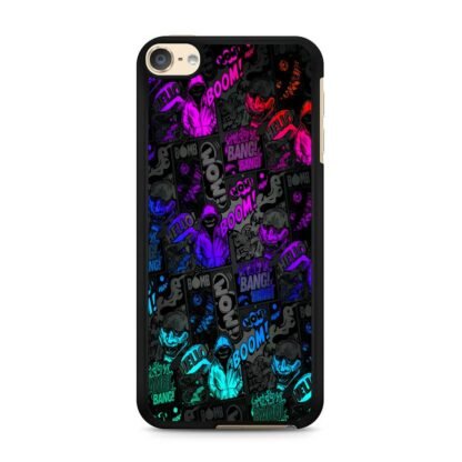 Dark Boom Bang Neon Color Collage iPod Touch 6 / 7 Case