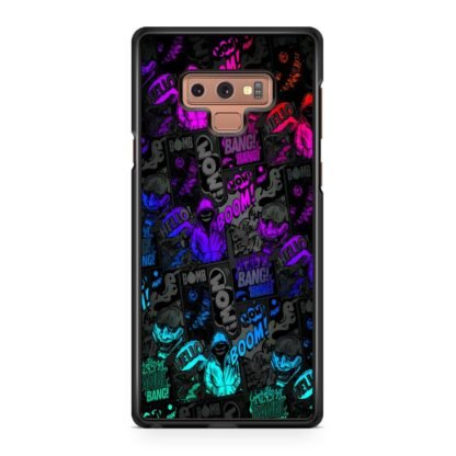 Dark Boom Bang Neon Color Collage Samsung Galaxy Note 9 Case