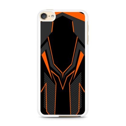 Dark Grey Orange Drop Pattern Cover iPod Touch 6 / 7 Case - Image 2