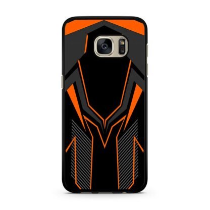 Dark Grey Orange Drop Pattern Cover Samsung Galaxy S7 / S7 Edge Case