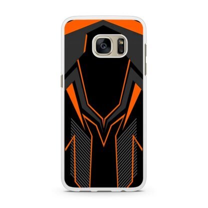 Dark Grey Orange Drop Pattern Cover Samsung Galaxy S7 / S7 Edge Case - Image 2
