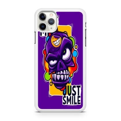 Dont Mad Just Smile Skull Doodle iPhone 12 / 12 Pro / 12 Pro Max / 12 Mini Case - Image 2