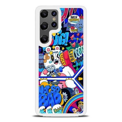 Doodle Characters Collage Samsung Galaxy S25 / S25 Plus / S25 Ultra Case - Image 2