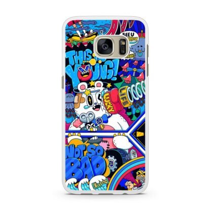 Doodle Characters Collage Samsung Galaxy S7 / S7 Edge Case - Image 2