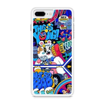 Doodle Characters Collage iPhone 7 Plus / 8 Plus Case - Image 2