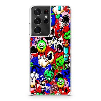 Doodle Mini Monster Collage Samsung Galaxy S21 / S21 Plus / S21 Ultra / S21 FE Case - Image 2