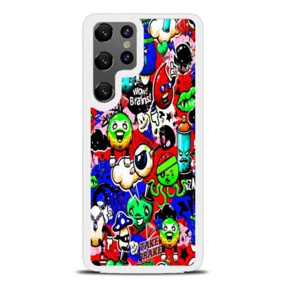 Doodle Mini Monster Collage Samsung Galaxy S25 / S25 Plus / S25 Ultra Case - Image 2