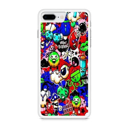 Doodle Mini Monster Collage iPhone 7 Plus / 8 Plus Case - Image 2