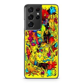 Doodle Yellow Collage Samsung Galaxy S21 / S21 Plus / S21 Ultra / S21 FE Case
