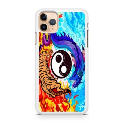 Dragon Tiger Yin Yang Red Blue Fire iPhone 13 / 13 Pro / 13 Pro Max / 13 Mini Case - Image 2